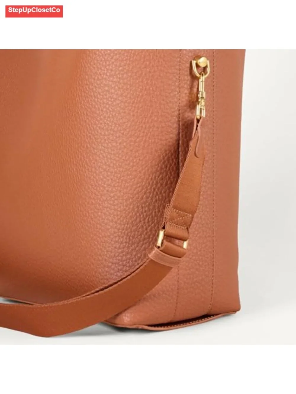 Soft Crossbody Tote Bag Faux Leather Adjustable Strap